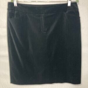 Anne Klein Women’s Size 12 Black Velvet Stretch Pencil Mini Skirt Classic Chic